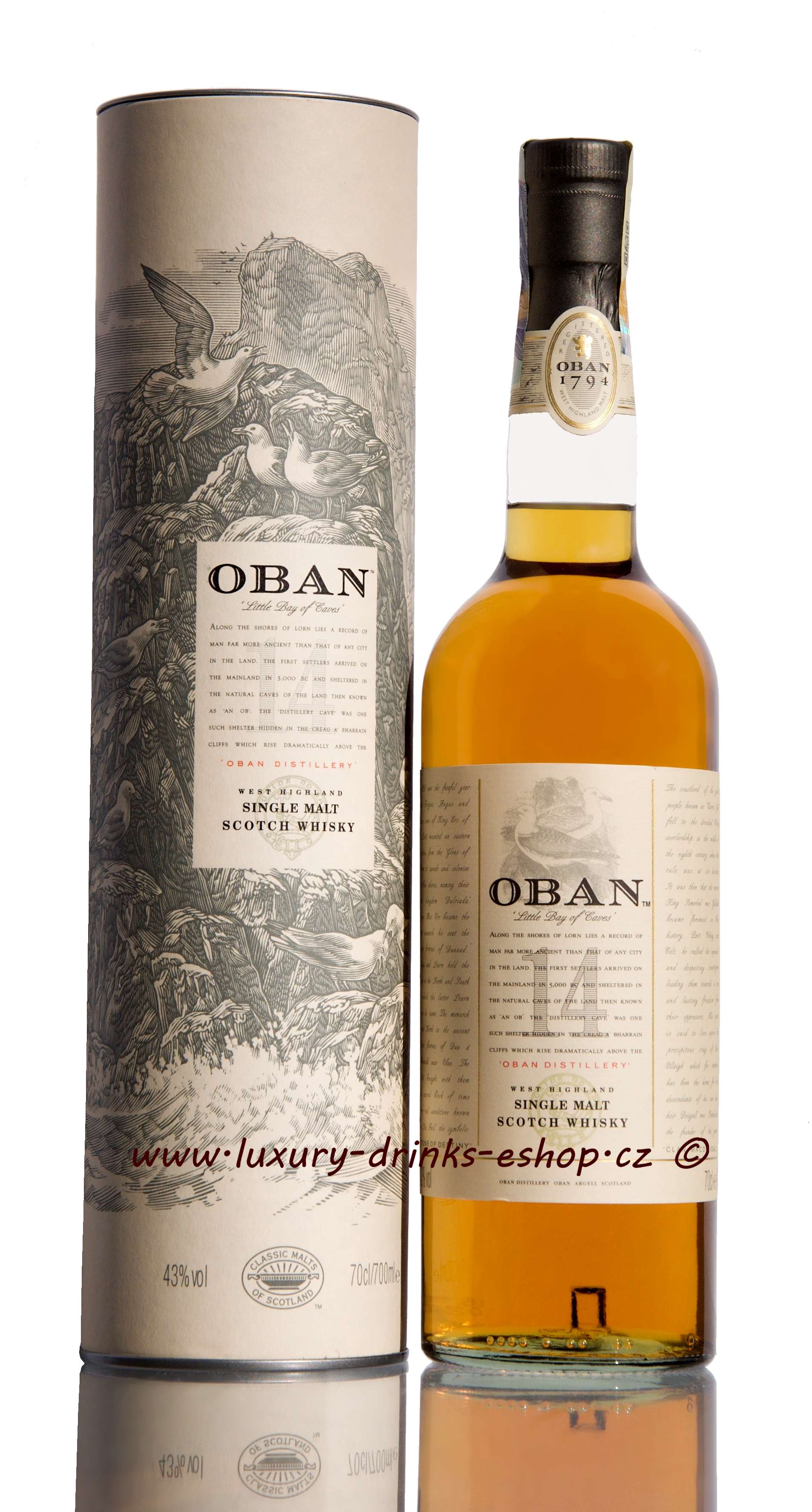 Oban Single malt whisky 14 y.o., 43 Vol., 0,7l Luxury Drinks
